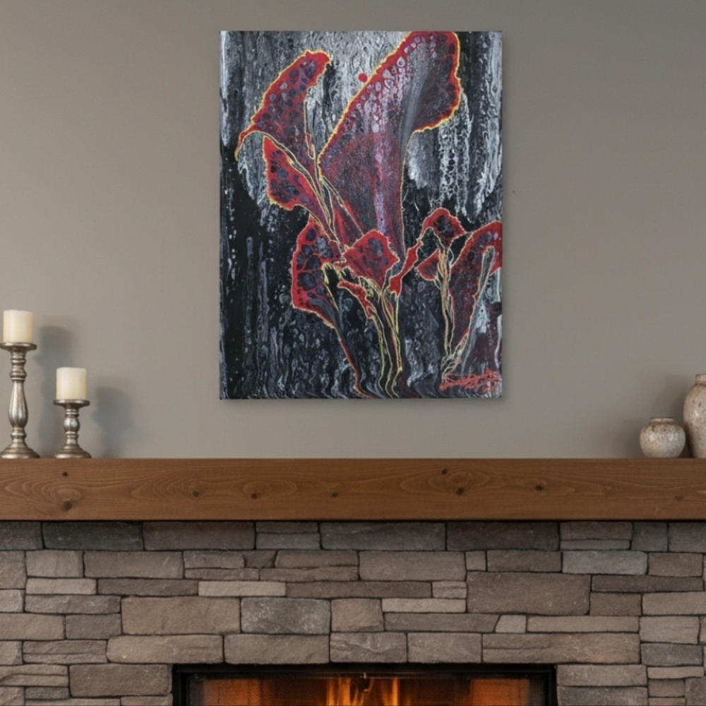 HANDCRAFTED Abstract Painting HANDMADE Artwork HANDPAINTED Wall Art Decor 16x20
